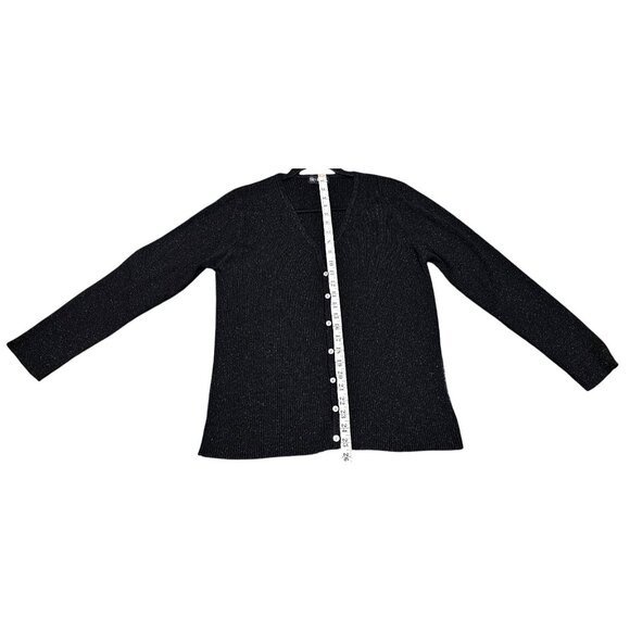 Style & Co Womens Black Metallic Ribbed Button-Up Cardigan Sweater XL Acrylic Bl - Picture 7 of 8